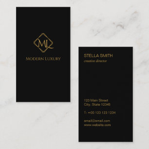 Diamantlogo Schwarz und Gold Visitenkarte