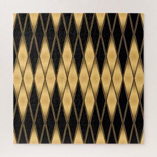 Diamantmotiv: gold-schwarzes elegantes Muster.