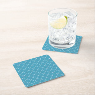 Diamantmuster Aqua Rechteckiger Pappuntersetzer
