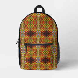 Diamantmuster aus Buntglas Bedruckter Rucksack