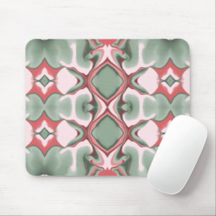 Diamantmuster im Kaleidoskop-Stil in Rosa und Grün Mousepad