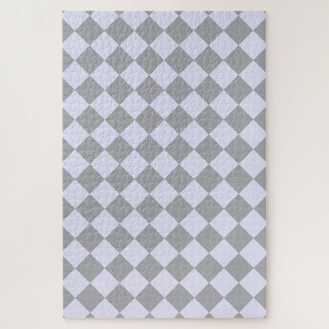 Diamantmuster in Grau und Lavendel (Vertikal)