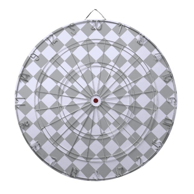 Diamantmuster in Grau und Lavendel Dartscheibe (vorne)