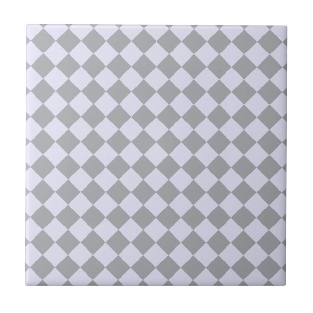 Diamantmuster in Grau und Lavendel Fliese (Vorderseite)