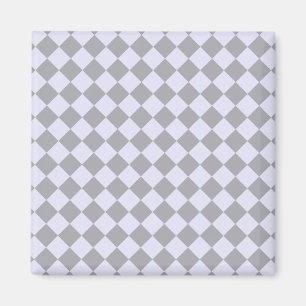 Diamantmuster in Grau und Lavendel Magnet