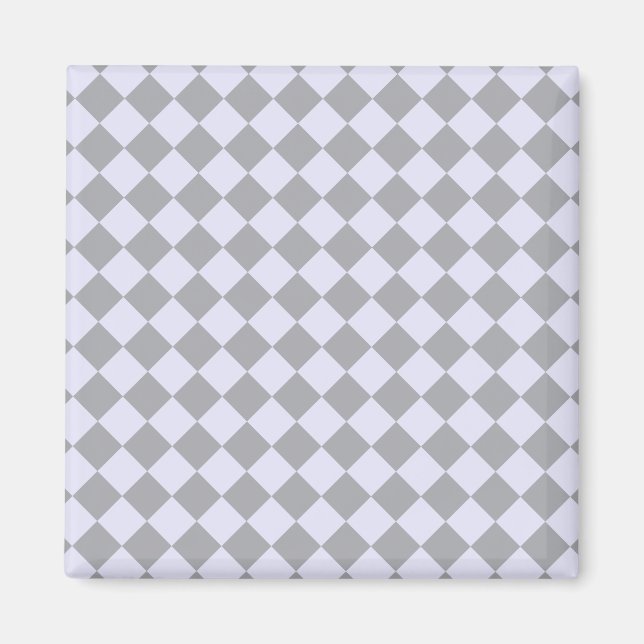 Diamantmuster in Grau und Lavendel Magnet (Vorne)