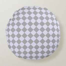 Diamantmuster in Grau und Lavendel Rundes Kissen