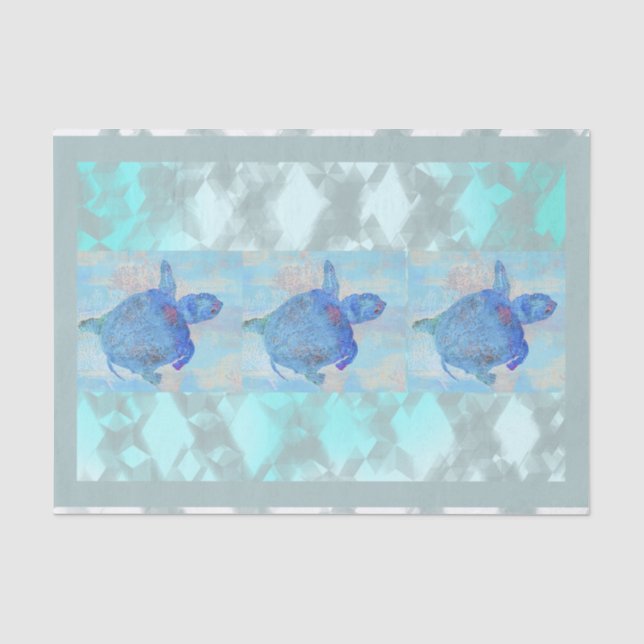 Diamantmuster mit Schildkröten Seidenpapier (Vorderseite)