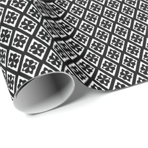 Diamantmuster - Schwarzweiß Geschenkpapier
