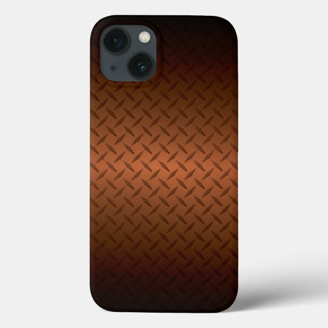 Diamantplatte Aussehen Muster schwarz bis kopperfa Case-Mate iPhone Hülle (Rückseite)