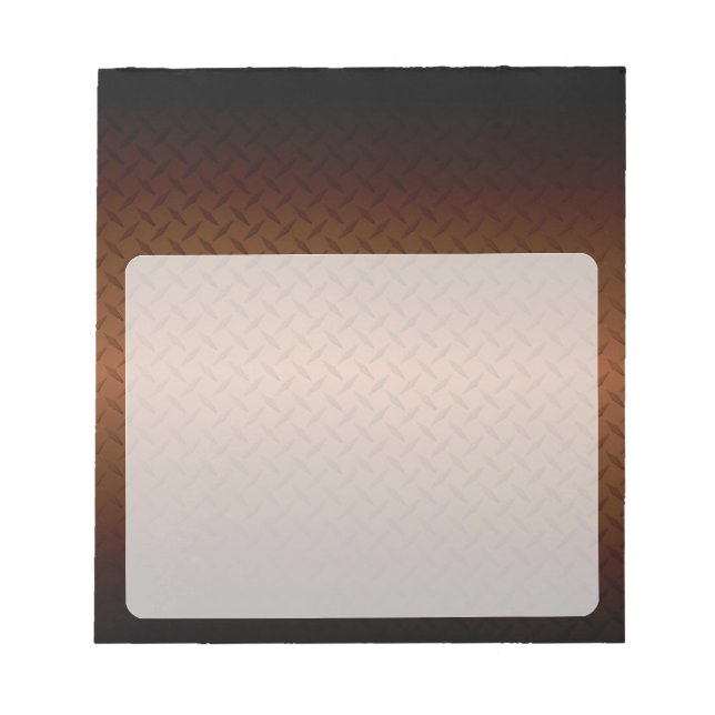 Diamantplatte Aussehen Muster schwarz bis kopperfa Notizblock (Vorderseite)