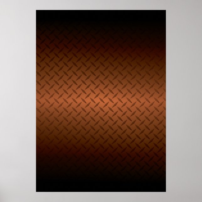 Diamantplatte Aussehen Muster schwarz bis kopperfa Poster (Vorne)