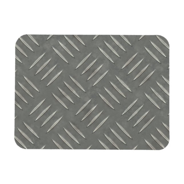 Diamantplatte Edelstahl texturiert Magnet (Horizontal)