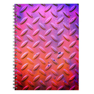 Diamantplatte Lila und Orange Notizblock