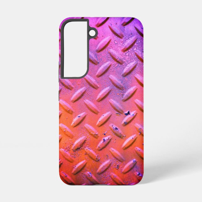 Diamantplatte Lila und Orange Samsung Galaxy Hülle (Rückseite)