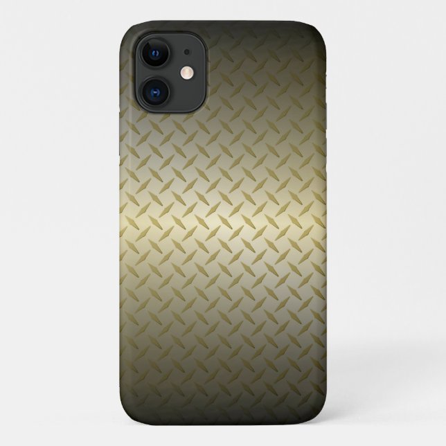 Diamantplatte Muster mit Schwarz-Gold-Fassade Case-Mate iPhone Hülle (Rückseite)