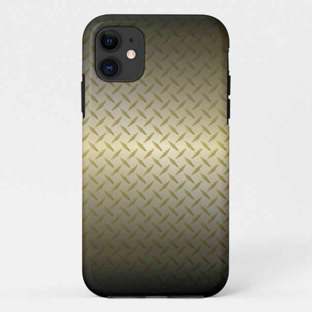 Diamantplatte Muster mit Schwarz-Gold-Fassade Case-Mate iPhone Hülle (Rückseite)