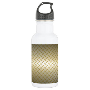 Diamantplatte Muster mit Schwarz-Gold-Fassade Edelstahlflasche