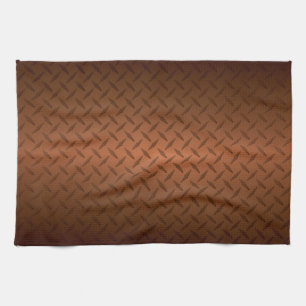 Diamantplatten-Look-Muster Schwarz zu Kupferfading Handtuch