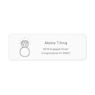 Diamantring-Adressetikett, Verlobung-Etiketten
