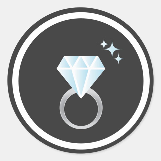 Diamantring-Aufkleber Runder Aufkleber (Vorderseite)