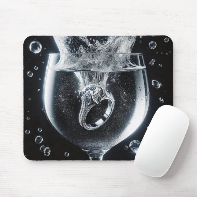 Diamantring in Wasserglas Mousepad (Mit Mouse)