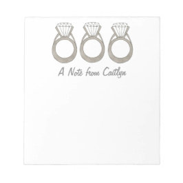 Diamantring Personalisiert Bridge Wedpad Notizblock