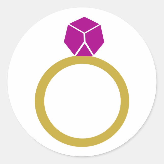 Diamantring Runder Aufkleber (Vorderseite)