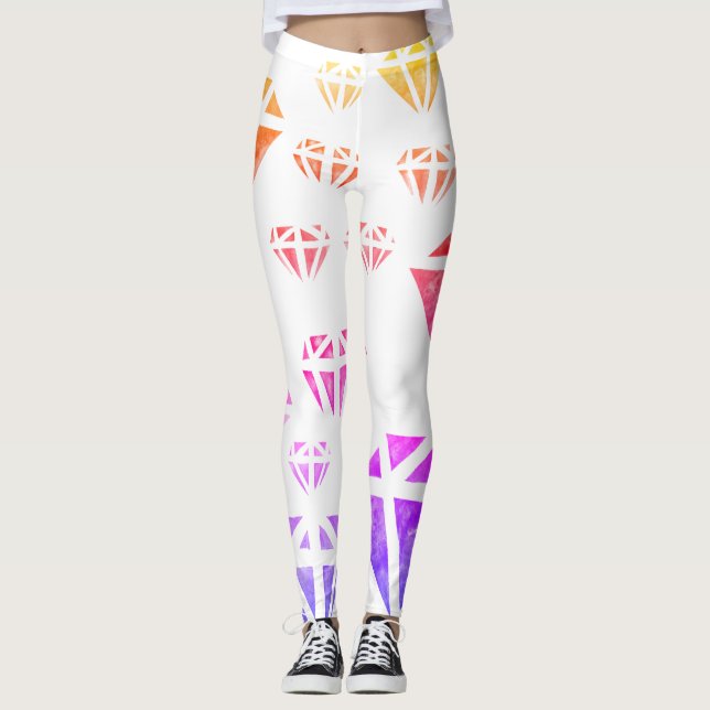 Diamants Aquarelle Art, Leggings été personnalisés (Devant)