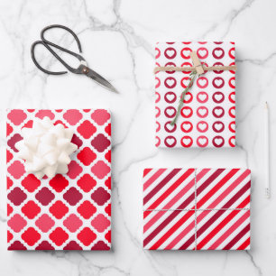 Diamants, Coeurs Et Rayures Feuilles De Papier Env