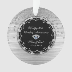 Diamants d'argent élégant 50e anniversaire de Mari