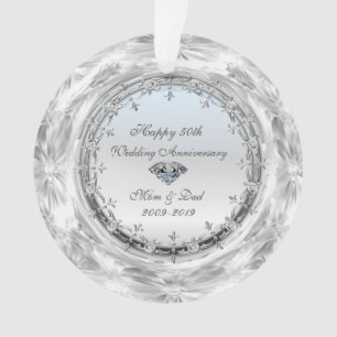 Diamants d'argent élégant 50e anniversaire de Mari