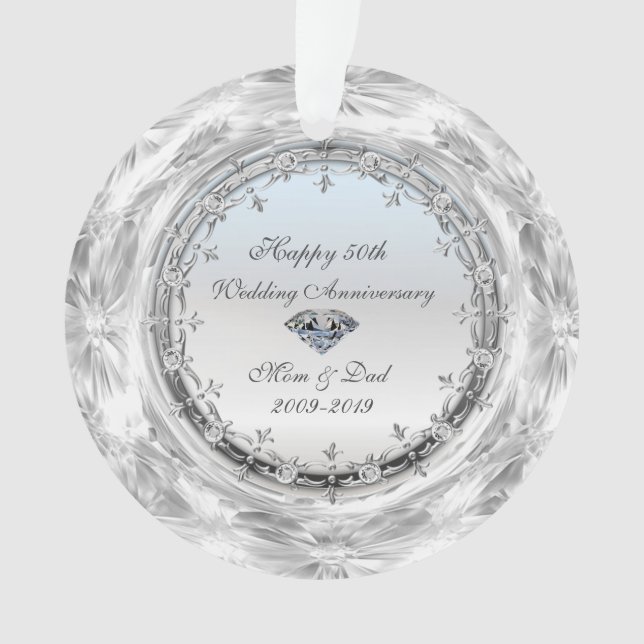 Diamants d'argent élégant 50e anniversaire de Mari (devant)
