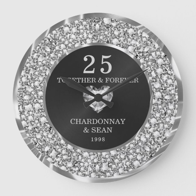 Diamants D'Argent Et Grande Horloge Cardiaque (Recto)