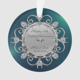 Diamants d'argent Vert 50e anniversaire Mariage