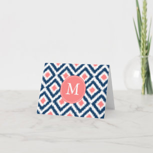 Diamants de corail bleu monogramme Ikat Motif