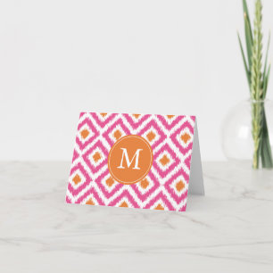 Diamants de tangerine rose monogramme Motif Ikat
