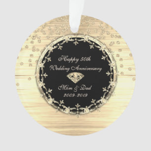 Diamants d'or élégant 50e anniversaire de Mariage