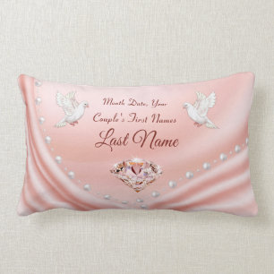 Diamants et coussin de mariage personnalisé par