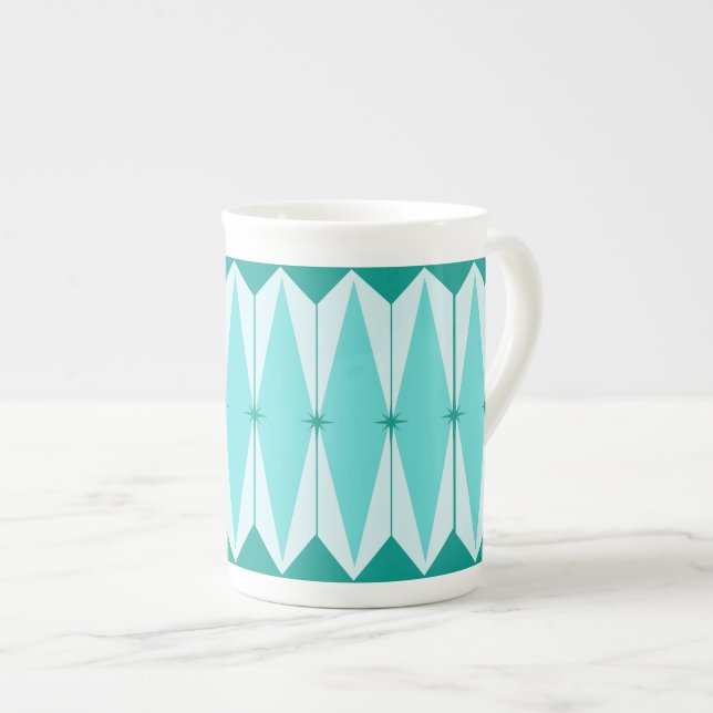 Diamants et tasse géométriques de porcelaine (Devant droit)