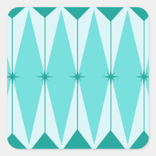 Diamants géométriques et autocollants carrés de