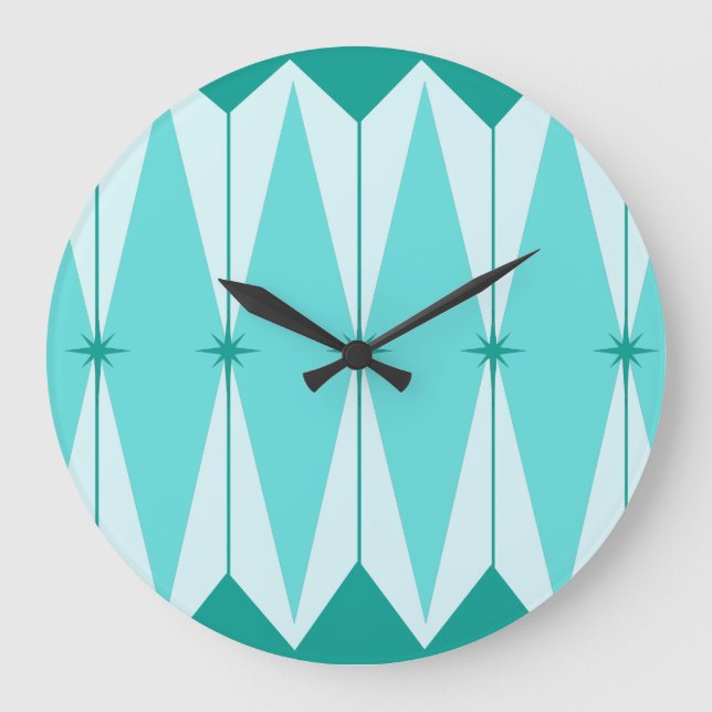 Diamants géométriques et Starburbs Horloge ronde (Recto)