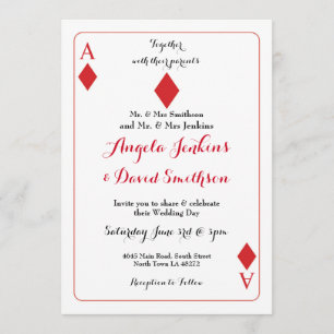 Diamants mariages Jouer Carte King Queen Invitatio
