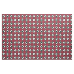 Diamants noirs et blancs sur tissu rouge