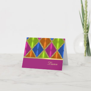 Diamants orange rose carte de remerciements