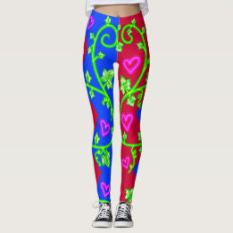 Diamants rouges et bleus d'Halloween et Leggings d