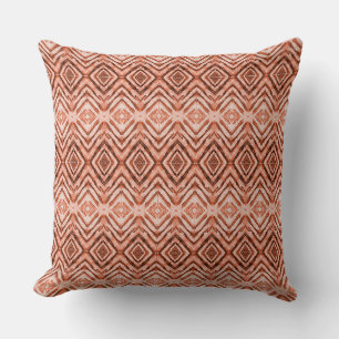 Diamants Shibori Rouille Orange Motif Jeu Oreiller