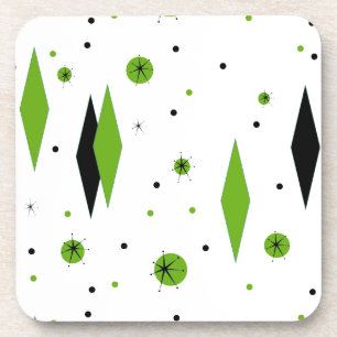Diamants verts rétros et Dessous de verre de dém