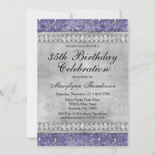 Diamants violets Invitation Anniversaire Velvet Ar