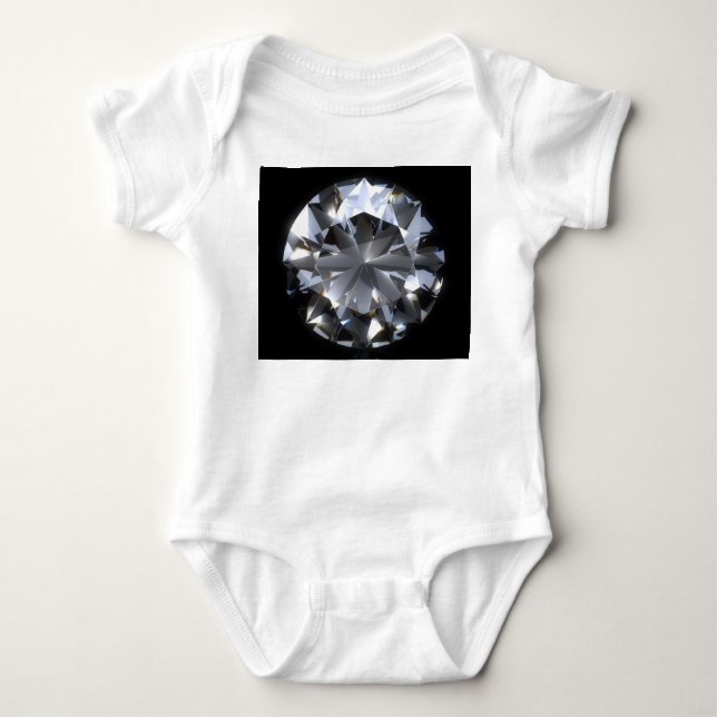 Diamantstein: schwarzer Raumfunkel. Baby Strampler (Vorderseite)